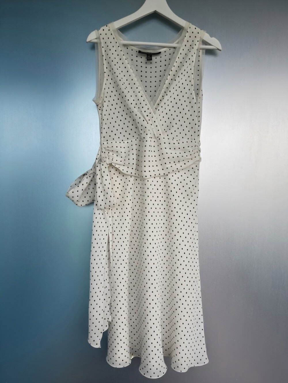 Stunning 2 Layer Silk Size 42 polka dot dress By Sandra Angelozzi